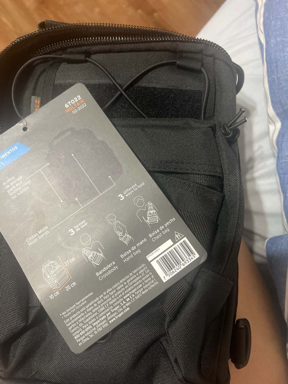Truper Tactical Multipurpose Backpack - Black Waterproof 3-Way Sling Chest Bag